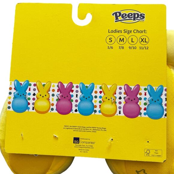 Peeps Yellow Bunny Slippers Woman’s Size 5/6 Small Spring Easter Fun - Picture 5 of 5